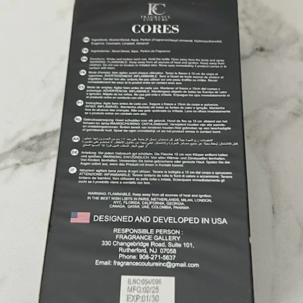 Cores Fragrance Couture Men's Cologne 3.4 Oz EDT Spray